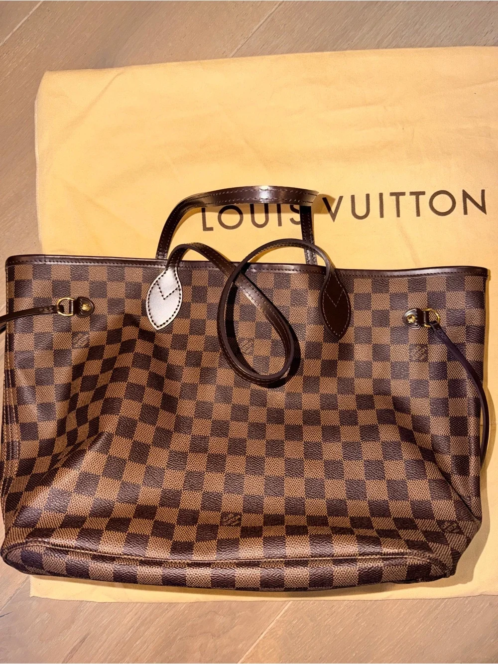 Louis Vuitton Brown Damier Ebene MM Canvas Tote